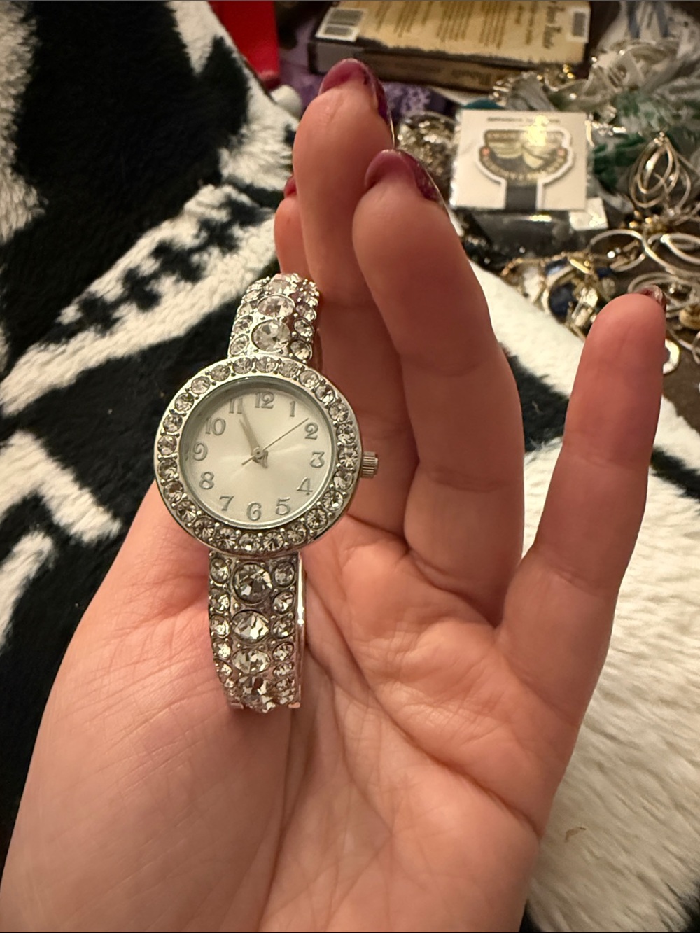 Rhinestone watch bracelet